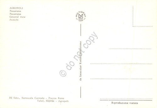 Cartolina Agropoli Panorama con case anni '80