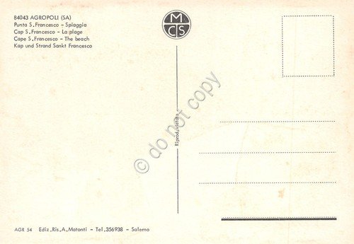 Cartolina Agropoli Punta S. Francesco Spiaggia strada case animata anni …
