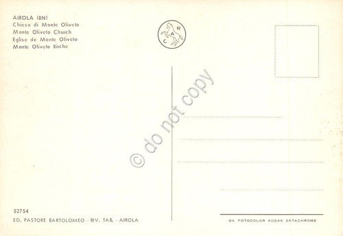 Cartolina Airola Chiesa di Monte Oliveto anni '90 | Immagine Gallery 2