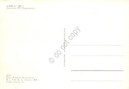 Cartolina Airola Convento PP. Passionisti anni '90