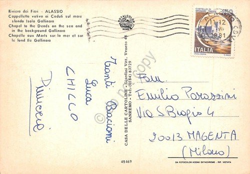 Cartolina Alassio Cappella Votiva ai Caduti sul mare animata 1981 … | Immagine Gallery 2