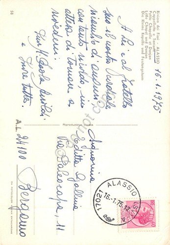 Cartolina Alassio Cappella Votiva e Torrione 1975 (Savona) | Immagine Gallery 2