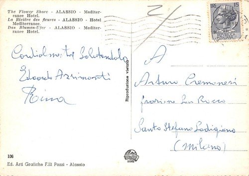 Cartolina Alassio Grand Hotel Mediterranee