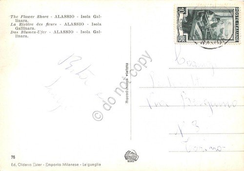 Cartolina Alassio Isola Gallinara anni '50 (Savona) | Immagine Gallery 2