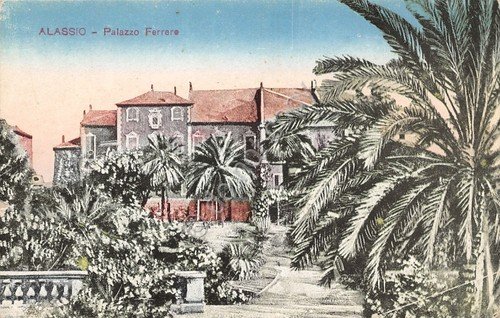 Cartolina Alassio Palazzo Ferrero illustrata (Savona) | Immagine principale