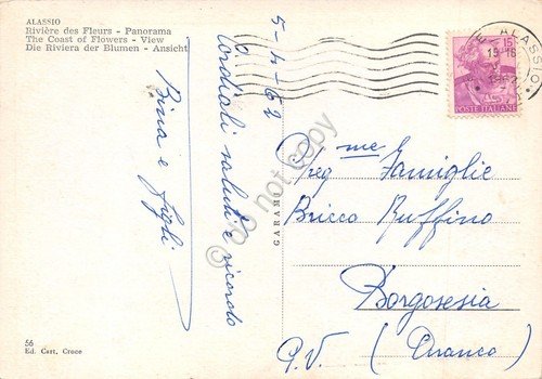 Cartolina Alassio panorama 1962 | Immagine Gallery 2