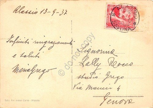 Cartolina Alassio Panorama da Levante 1937 | Immagine Gallery 2