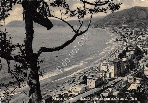 Cartolina Alassio panorama da S. Croce 1954 VG (Savona)