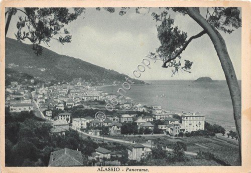 Cartolina Alassio Panorama dall'alto 1937 (Savona) | Immagine principale
