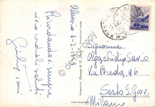 Cartolina Alassio panorama dall'alto 1949 (Savona) | Immagine Gallery 2