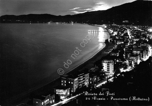 Cartolina Alassio Panorama Notturno 1956 (Savona) | Immagine principale