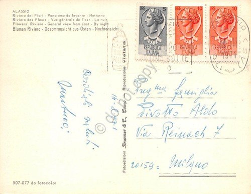 Cartolina Alassio Panorama Notturno della costa 1971 (Savona) | Immagine Gallery 2