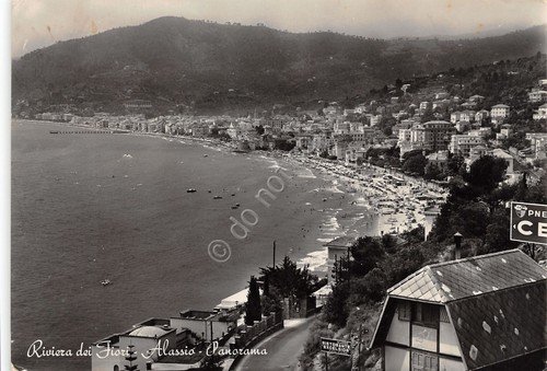 Cartolina Alassio panorama Ristorante Excelsior 1956 | Immagine principale