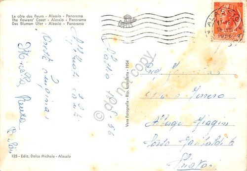 Cartolina Alassio panorama Ristorante Excelsior 1956 | Immagine Gallery 2