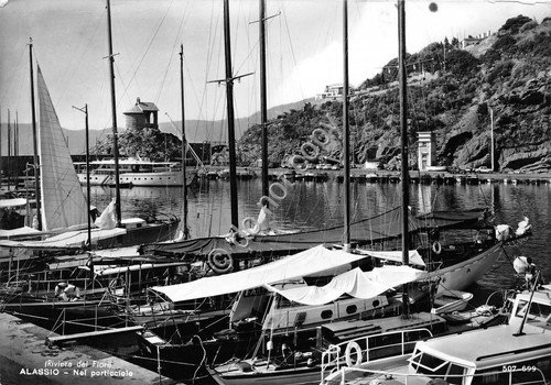 Cartolina Alassio porticciolo barche 1962 VG (Savona)