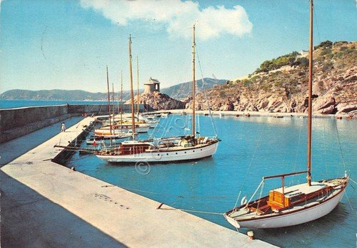 Cartolina Alassio Porticciolo e cappelletta barche 1965 (Savona)