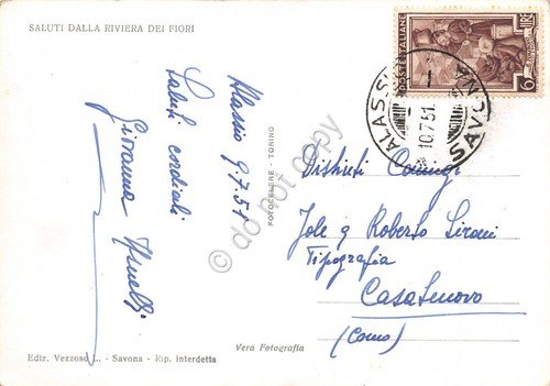 Cartolina Alassio spiaggia 1951 | Immagine Gallery 2