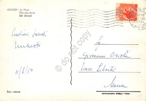 Cartolina Alassio Spiaggia 1954 | Immagine Gallery 2