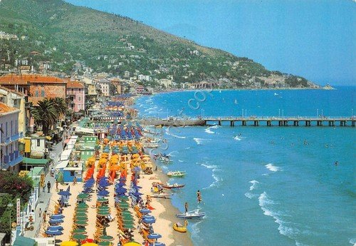 Cartolina Alassio spiaggia 1988 (Savona) | Immagine principale