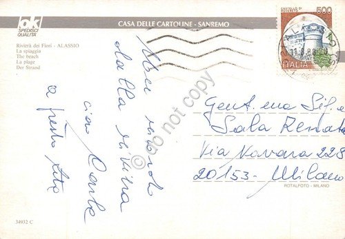 Cartolina Alassio spiaggia 1988 (Savona) | Immagine Gallery 2