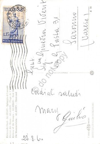 Cartolina Alassio spiaggia di Levante animata 1960 (Savona) | Immagine Gallery 2