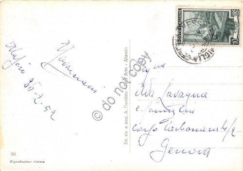 Cartolina Alassio spiaggia verso ponente vista dal Molo 1952 VG … | Immagine Gallery 2