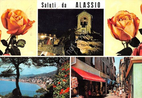 Cartolina Alassio vedute e rose 1963 (Imperia) | Immagine principale