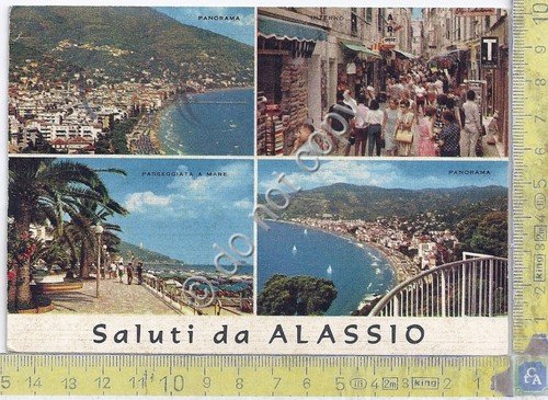 Cartolina Alassio vedute varie 1974 (Savona)