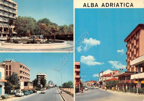 Cartolina Alba Adriatica 3 vedute paese albergo (Teramo) | Immagine principale