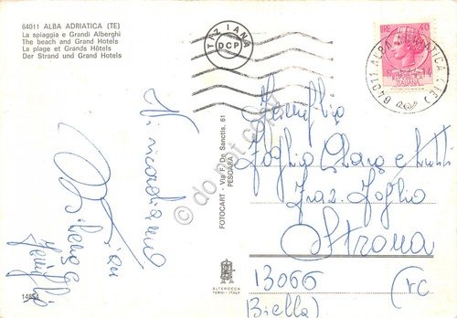 Cartolina Alba Adriatica Spiaggia d'Argento Grandi Alberghi animata pattino | Immagine Gallery 2