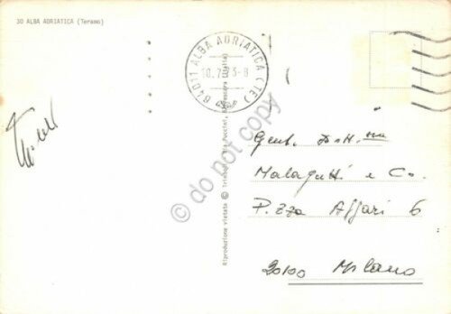 Cartolina Alba Adriatica veduta spiaggia Chiesa 1973 (Teramo)