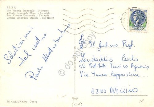 Cartolina Alba Via V. Emanuele notturno Miroglio 1979 | Immagine Gallery 2