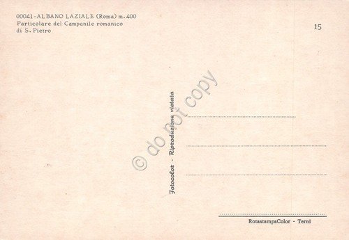 Cartolina Albano Laziale Campanile di S. Pietro Particolare