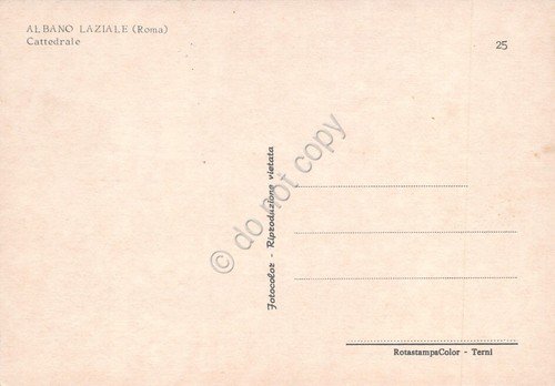 Cartolina Albano Laziale Cattedrale auto case anni '70
