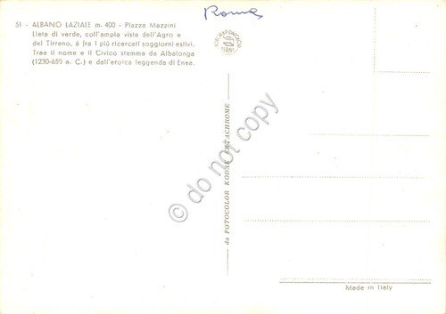 Cartolina Albano Laziale Piazza Mazzini auto d'epoca