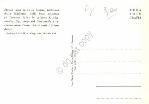 Cartolina Albano S. Alessandro Madonna delle Rose (Bergamo)