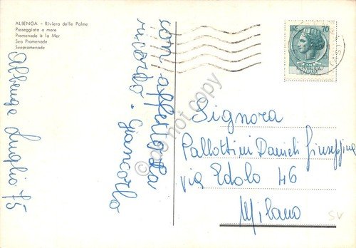 Cartolina Albenga Passeggiata a mare Ristorante Bucaneve 1975 | Immagine Gallery 2