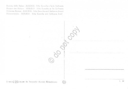 Cartolina Albenga Villa Ramella e Isola Gallinara