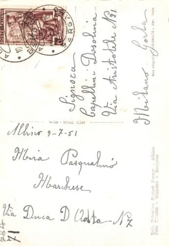 Cartolina Albino Cascata del Serio 1951