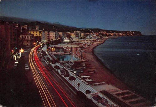 Cartolina Albisola notturno timbro a targhetta R 1970 (Savona) | Immagine Gallery 2