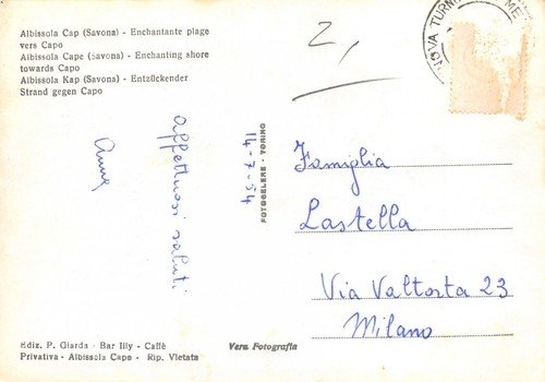 Cartolina Albissola Capo Spiaggia verso Capo 1954 | Immagine Gallery 2