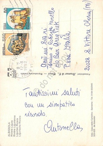 Cartolina Albissola panorama spiaggia animata 1992 (Savona) | Immagine Gallery 2