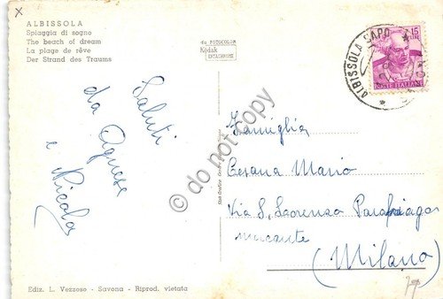 Cartolina Albissola spiaggia anni '60 VG (Savona) | Immagine Gallery 2