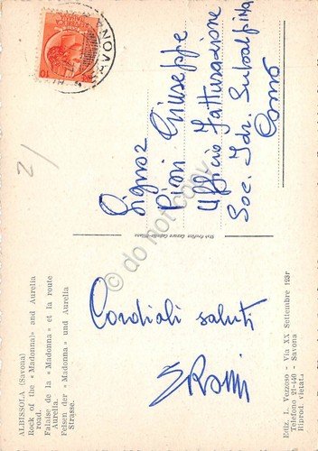 Cartolina Albissola Via Aurelia Spiaggia Scoglio Madonnina (Savona) | Immagine Gallery 2