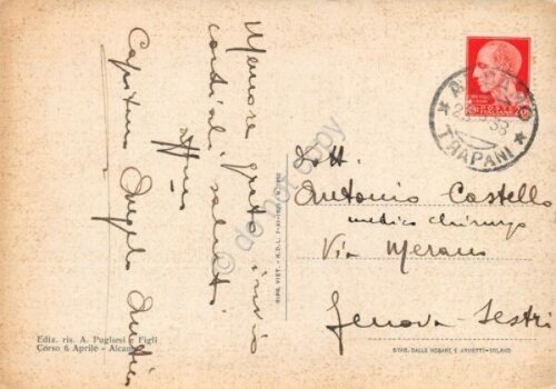 Cartolina Alcamo - Monumento ai caduti - 1938 - viaggiata …