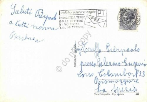 Cartolina Alessandria panorama colorata Timbro PT 1961