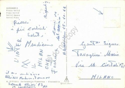 Cartolina Alessandria Piazza Valfrè 1968