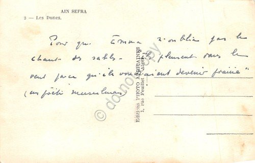 Cartolina Algeria Ain Sepra Les Dunes | Immagine Gallery 2