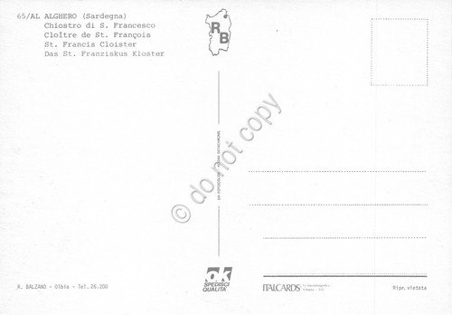 Cartolina Alghero Chiesa San Francesco il Chiostro | Immagine Gallery 2