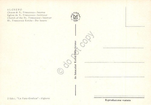 Cartolina Alghero Chiesa San Francesco interno | Immagine Gallery 2